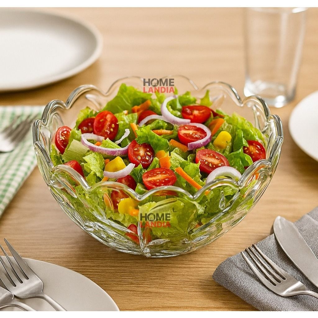 - Bowl Centro de Mesa em Vidro Ideal para Sobremesas, Saladas ou Frutas - Dumiat