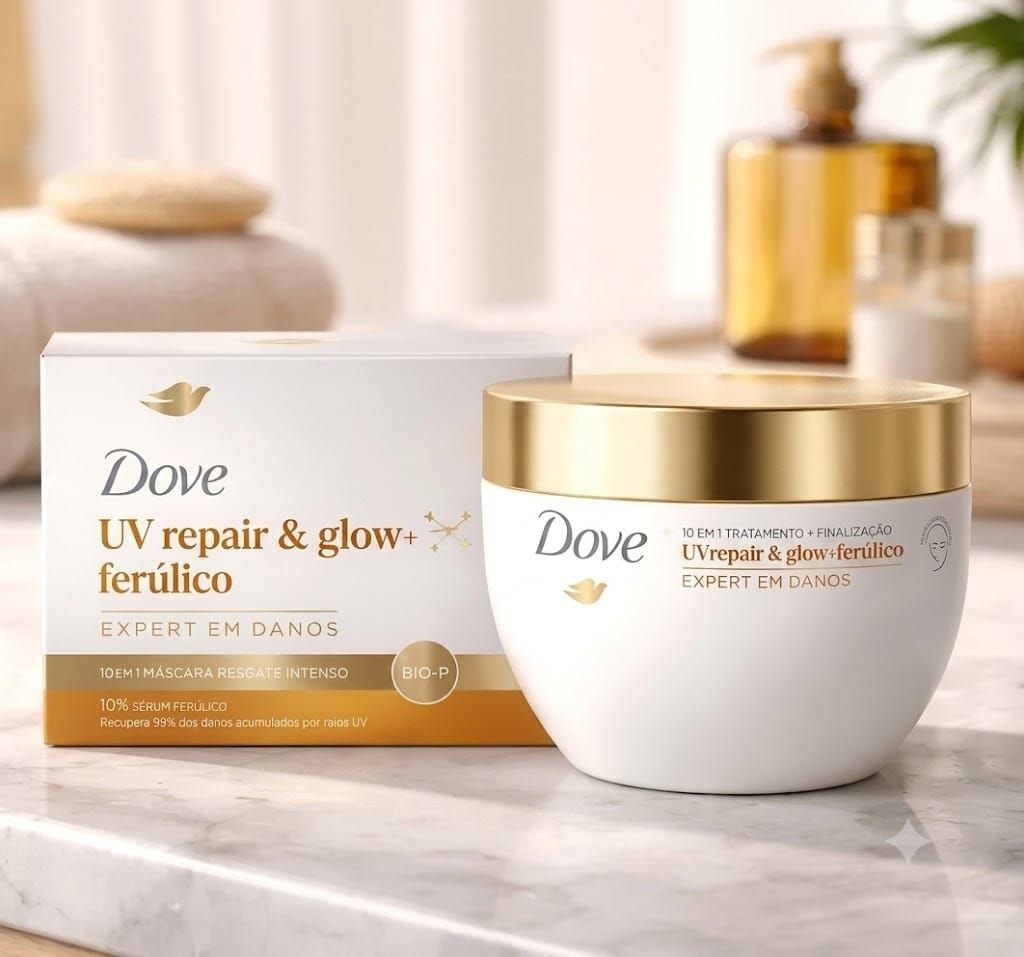 Dove Máscara de Resgate Intenso 10 em 1 UV Repair & Glow + Ferúlico 250g