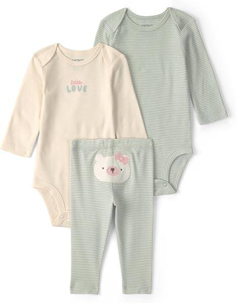 🫧 Conjunto de 3 peças de body e calça 3-piece Bodysuit Pant Sets Carter's, 6M