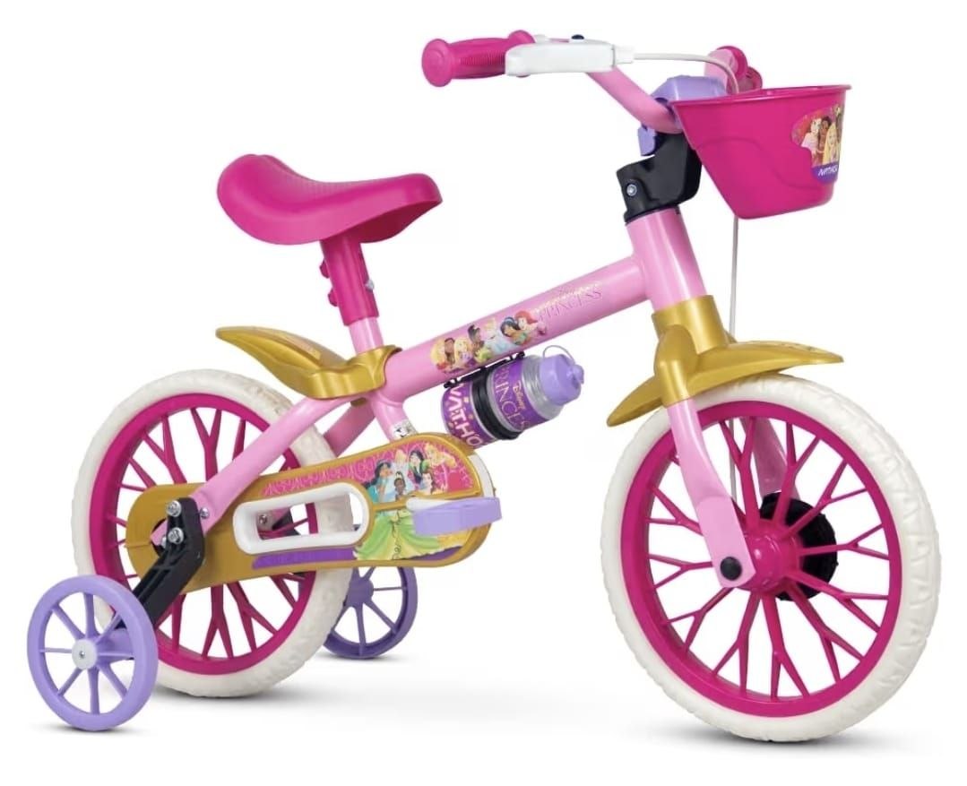 😍 Nathor Bicicleta Infantil Aro 12 Princesas Disney