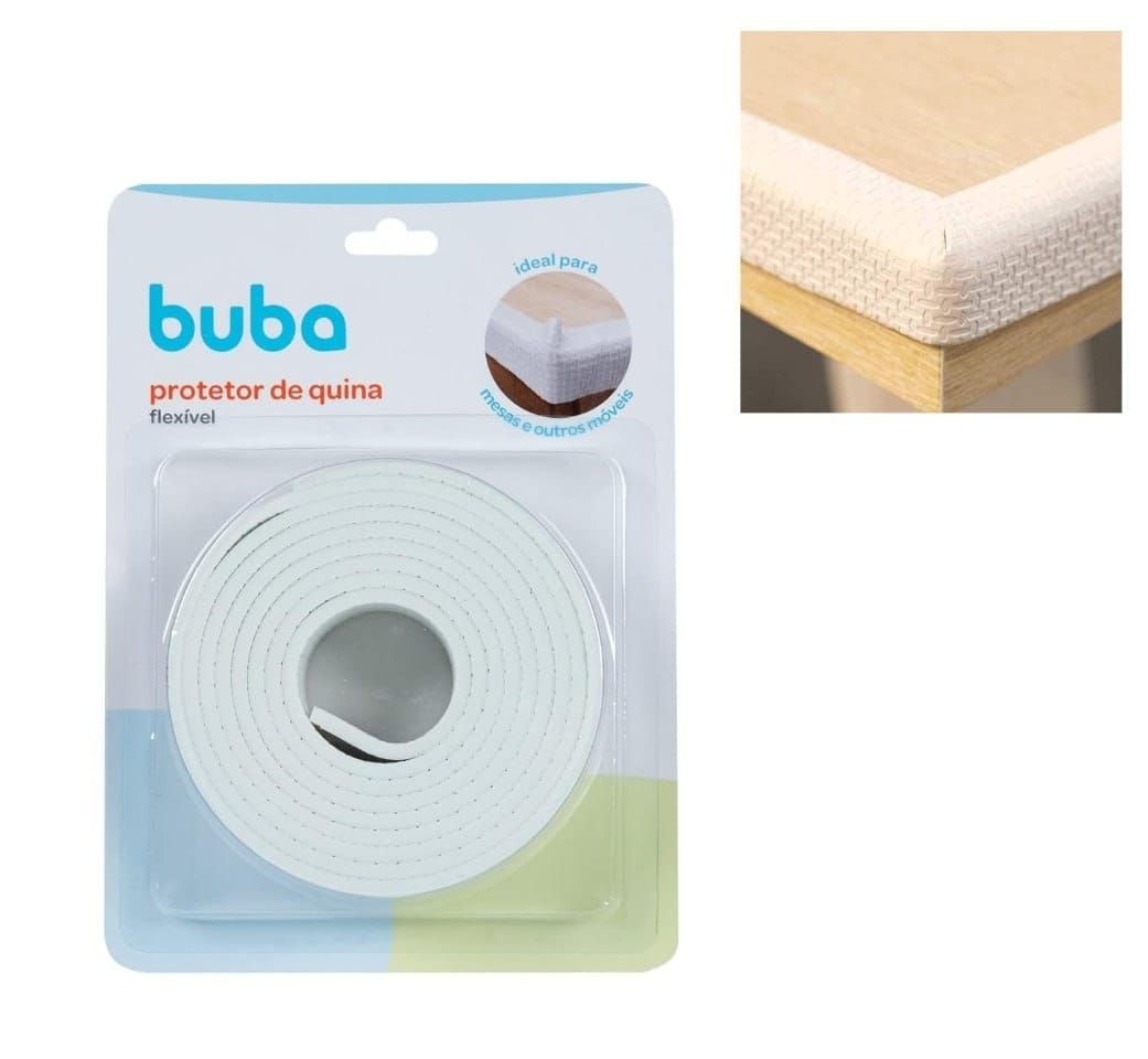 Protetor De Quina E Borda Flexível Em Rolo Branco - Buba