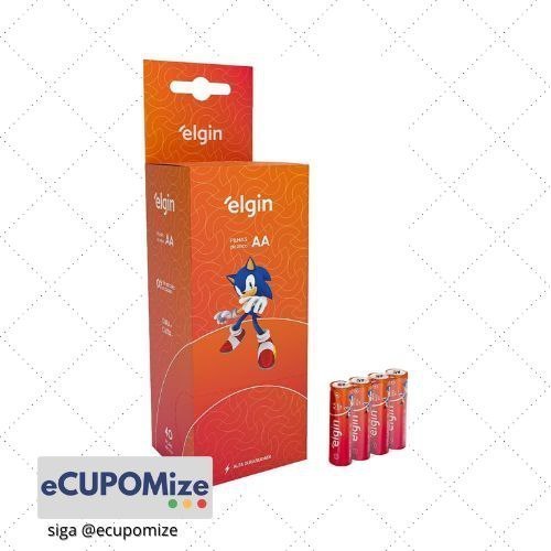 😍 Caixa de Pilha AA com 40 unidades Elgin Palito - Tubo, Zinco