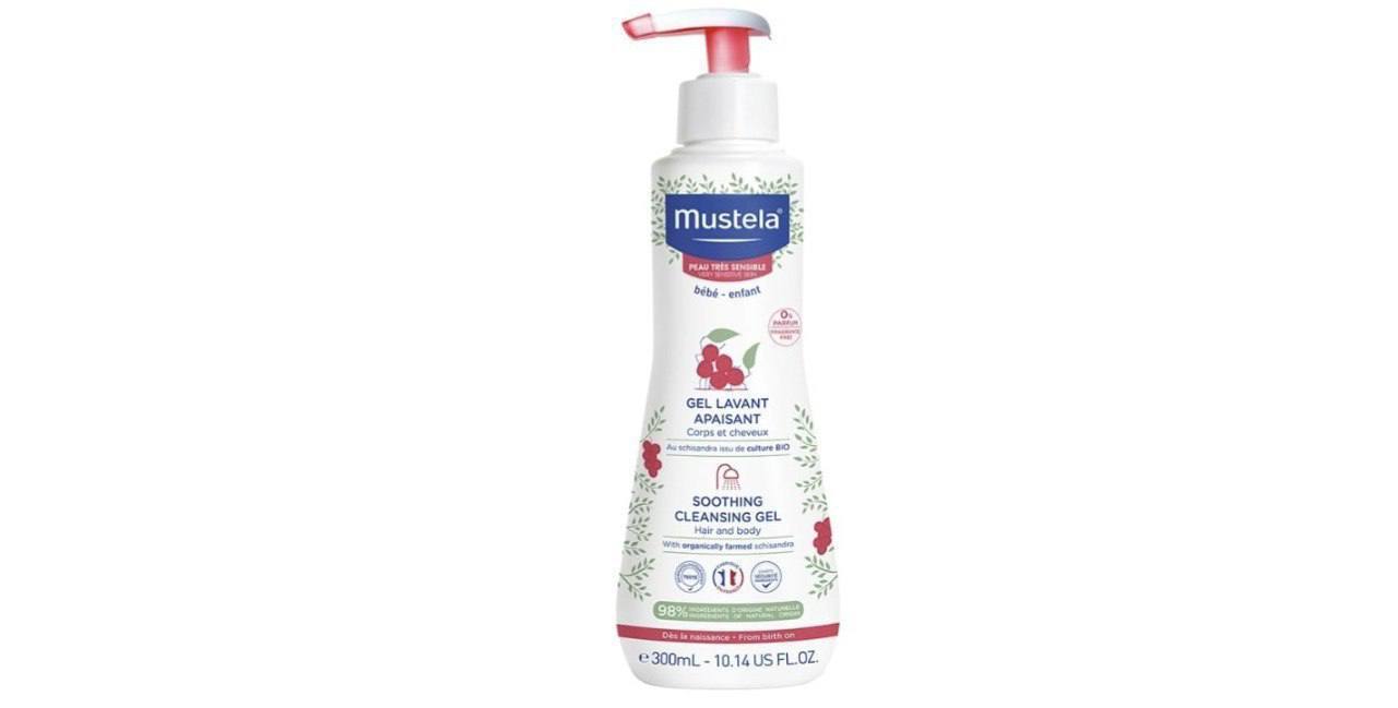 🫧 Gel Lavante Calmante Mustela, 300ml, para Pele Muito Sensível, Corpo e Cabelo de Bebês