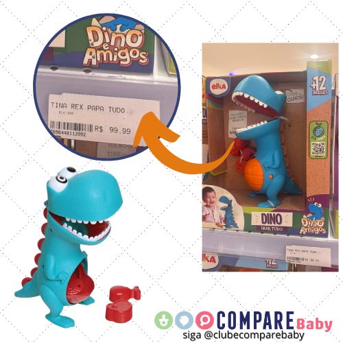 😍 BAIXOUU! Brinquedo para Bebe Dino Papa Tudo
