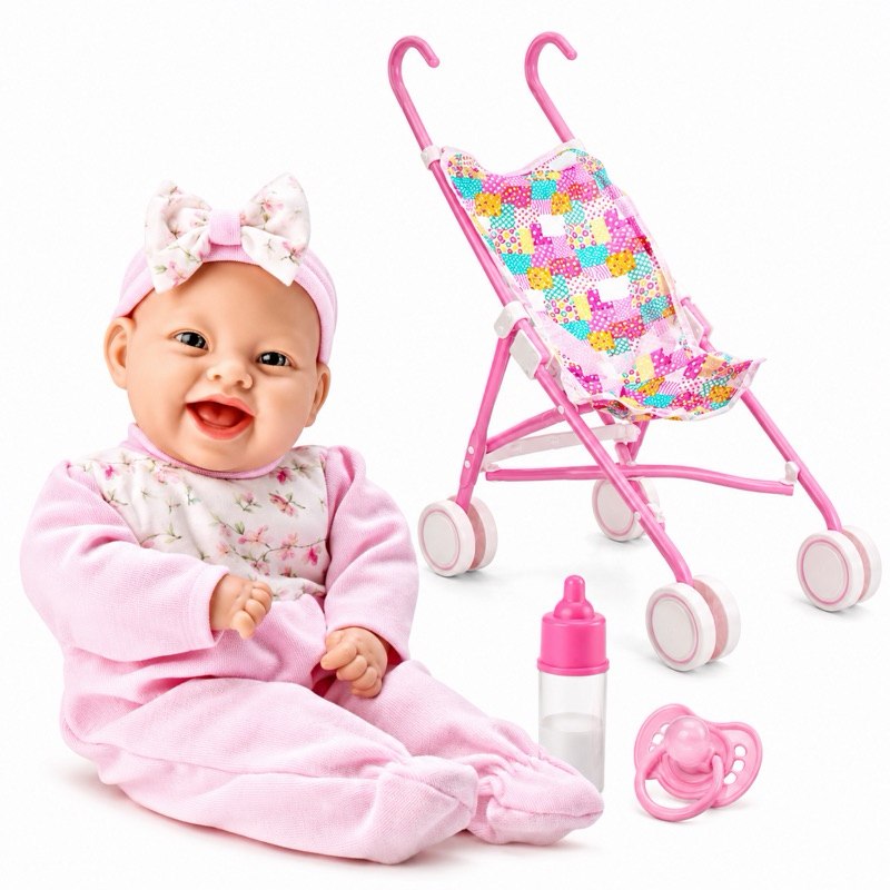 🛍️ Boneca Com Chupeta Mamadeira Lola BabyRosa Menina Brinquedo Infantil Bebê Boneca Com C