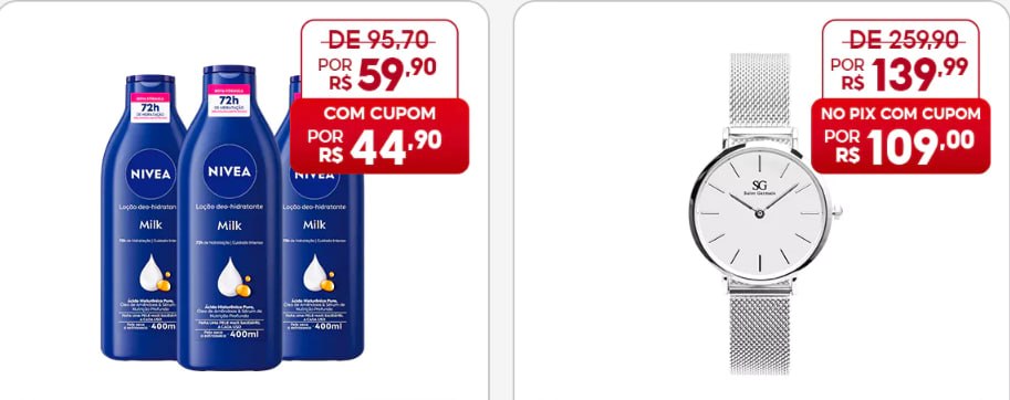 🧴⌚️ 2 OFERTAS COM CUPOM PRA APROVEITAR! 🔥