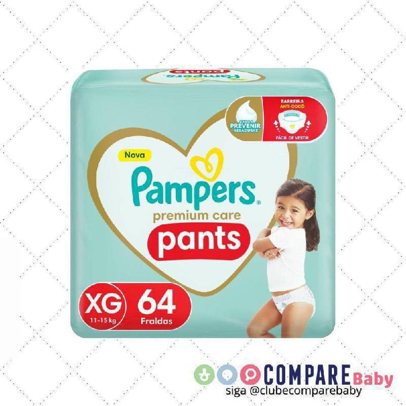 😍 Fralda Pampers Pants Premium Care XG - 64 fraldas
