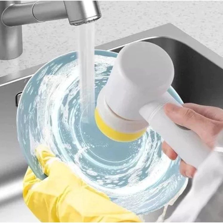 - Escova Elétrica Rotativa Para Limpeza 5 em 1 Sem Fio Recarregável Multiuso
