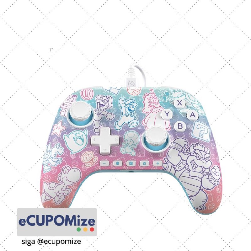 😍 PowerA Controle Advantage com Fio para Nintendo Switch 2 - Mushroom Kingdom, Licenciado