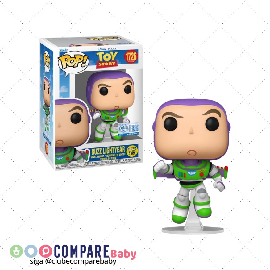😍 Boneco Funko Pop! Exclusivo Disney Toy Story - Buzz Lightyear (Glow)