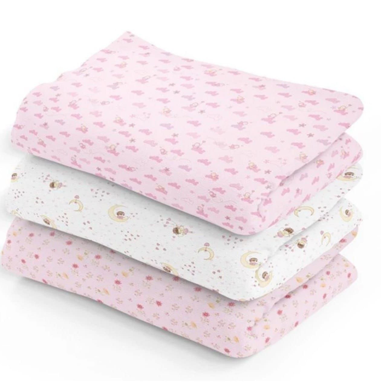 Kit 3 Unidades Cueiro Estampado Flanelado (masculino, neutro e feminino) 80X50CM