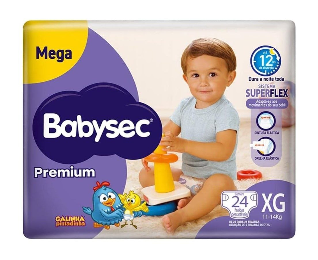 Fralda Babysec Premium XG 24 unidades