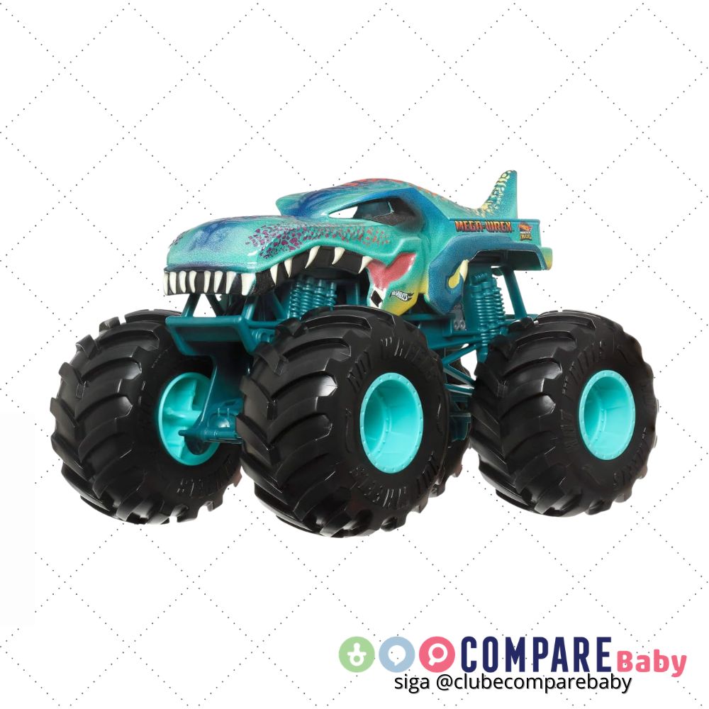 😍 Veículo Hot Wheels Monster Trucks Mega Wrex Mattel. Caminhão com aprox. 20 cm e visual