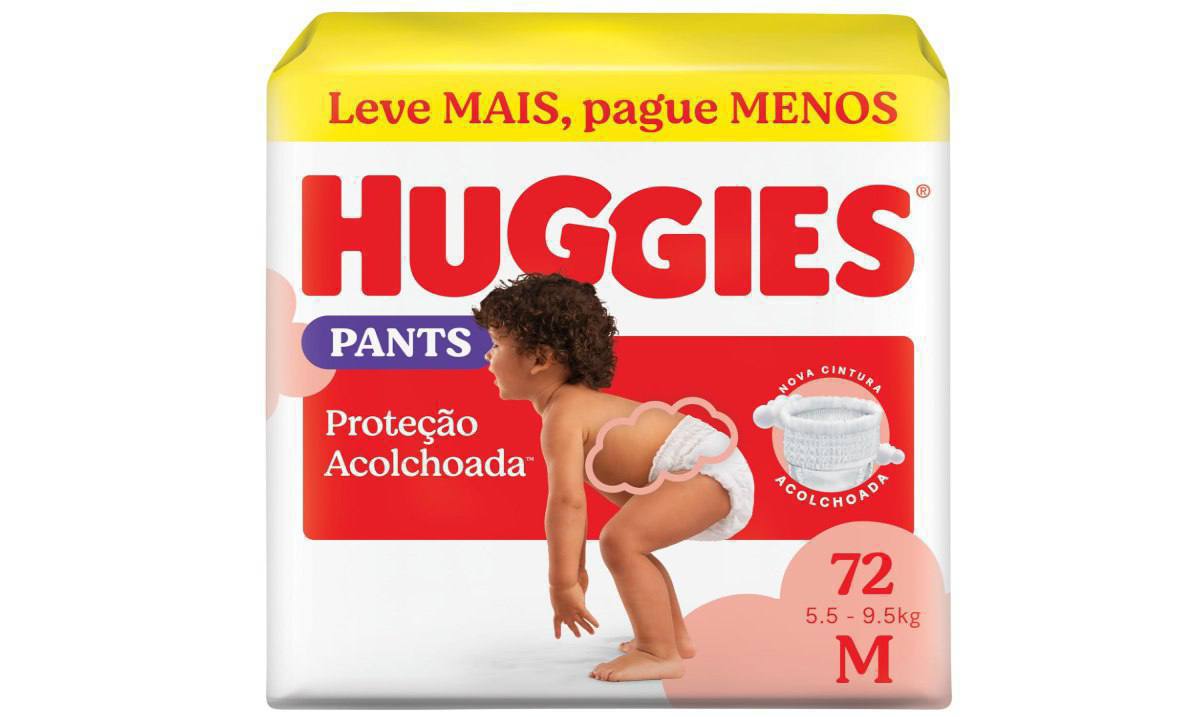🫧 Fralda Pants Huggies Proteção Acolchoada Tamanho M 72 unidades