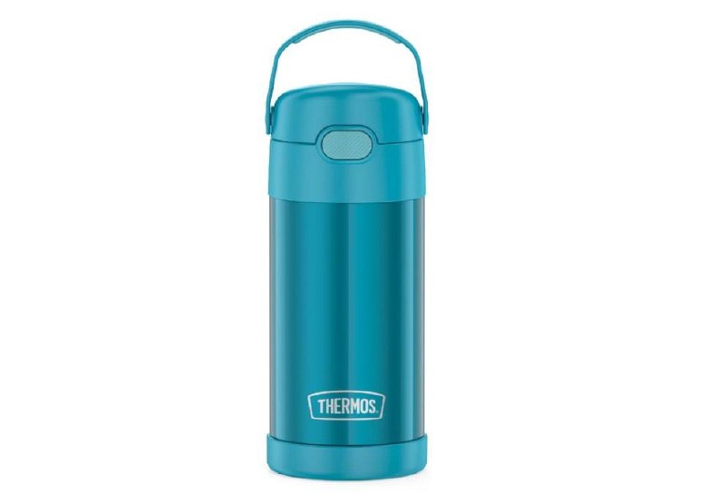🫧 Thermos Garrafa térmica infantil Funtainer, aço inoxidável, 355 ml, azul-petróleo