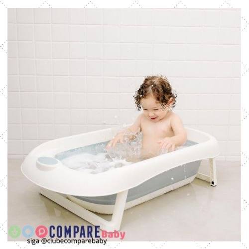 😍 Buba Banheira Dobrável Silicone E Plástico Portátil (Cinza)
