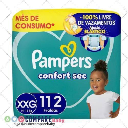 😍 Fralda Pampers Confort Sec XXG - 112 unidades