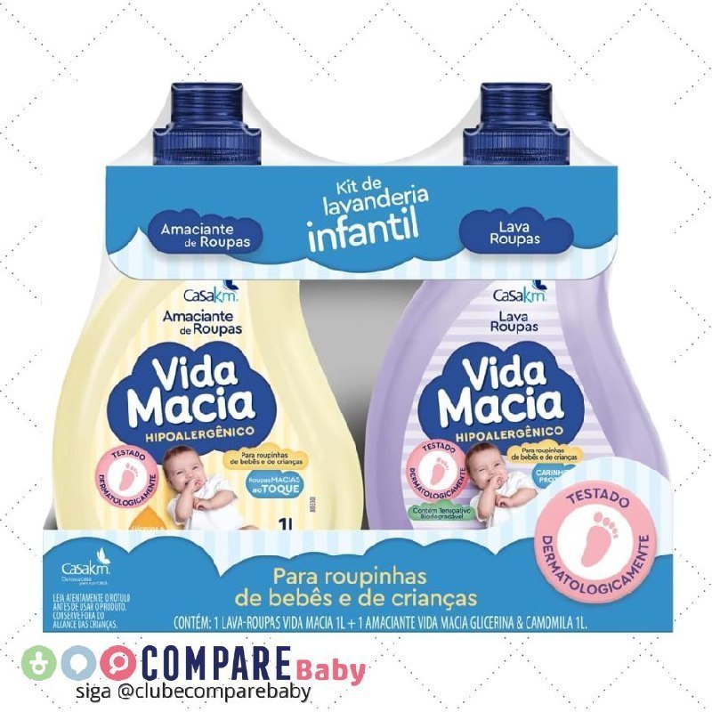 😍 Kit Vida Macia (Lava Roupas e Amaciante - Glicerina e Camomila) 2 x 1L
