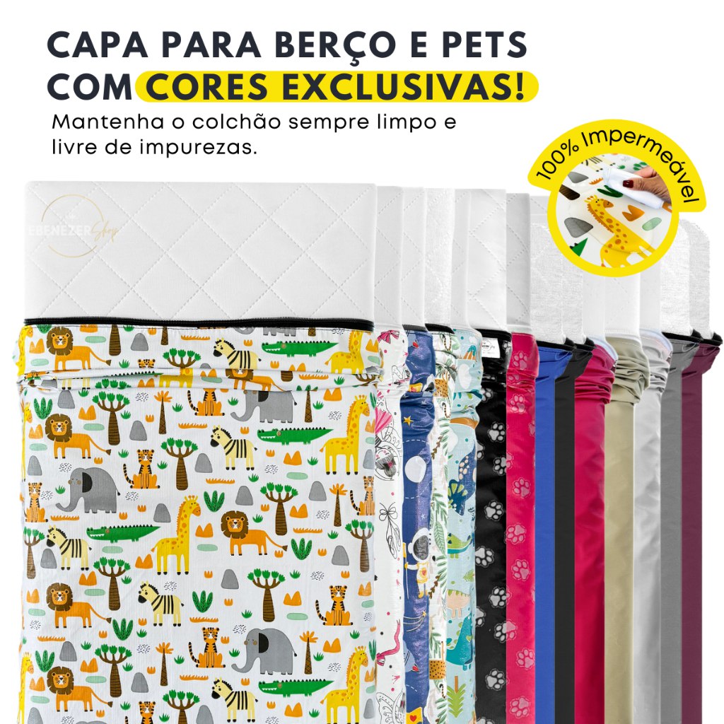 🛍️ Capa de Colchão Impermeável Berço e Mini Cama Protetor Antialérgico Segura Xixi Todas