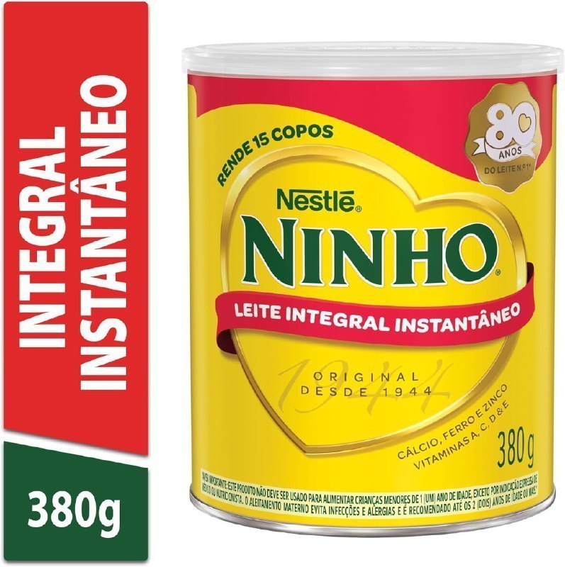 Leite Pó Instantâneo Integral Ninho Lata 380g