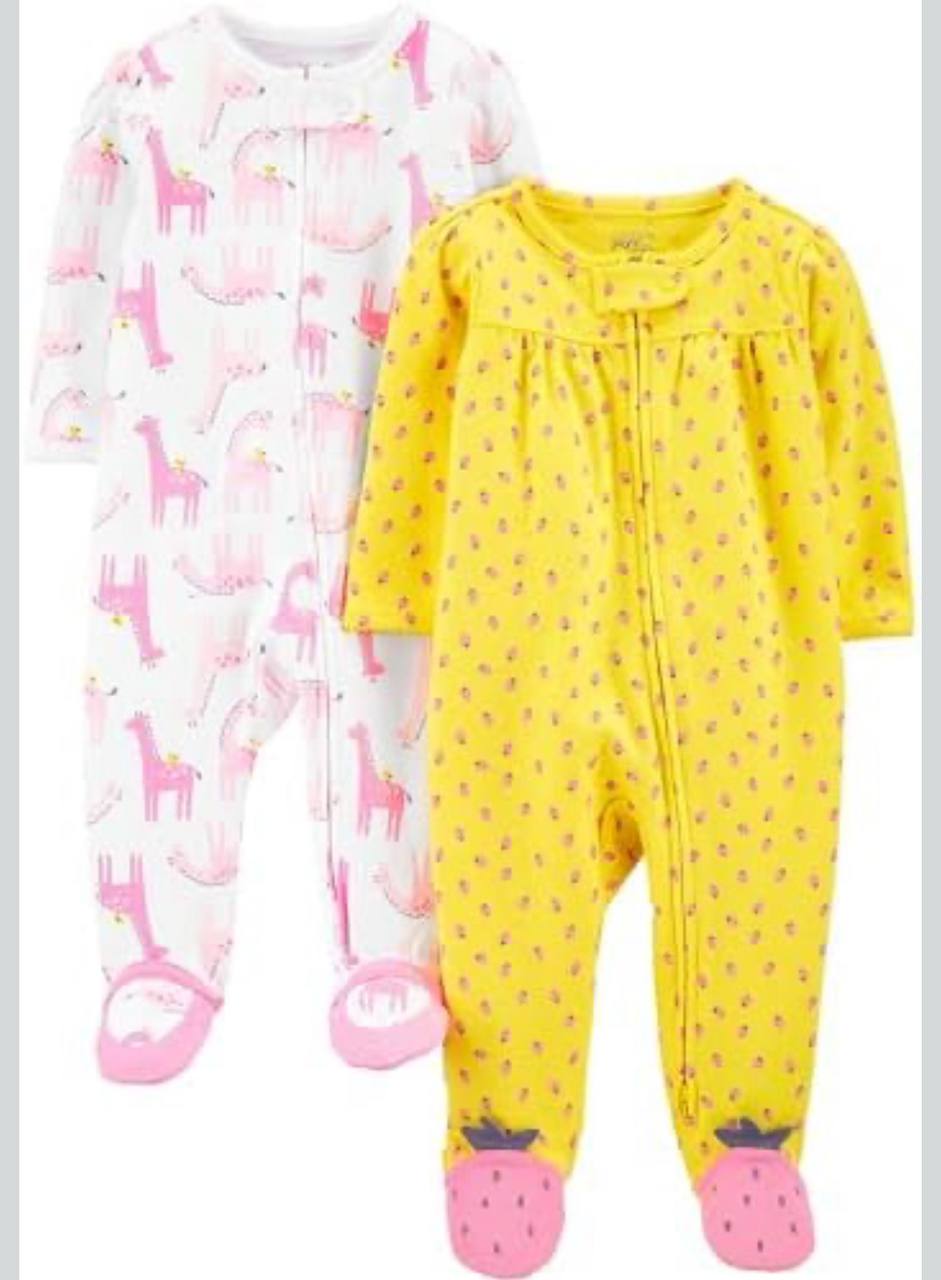 🫧 Macacão de dormir para bebês Cotton Sleep and Play, Pack of 2 Simple Joys by Carter's,