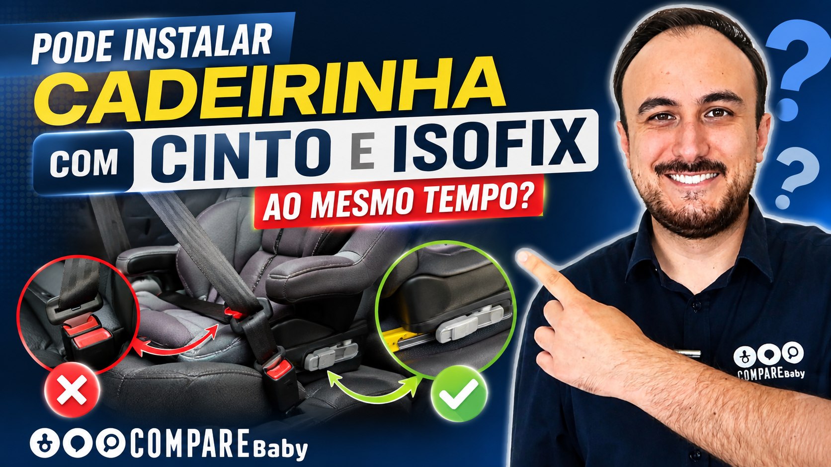 🎬 Vídeo novo no canal: Pode instalar cadeirinha de carro com CINTO e ISOFIX ao mesmo temp