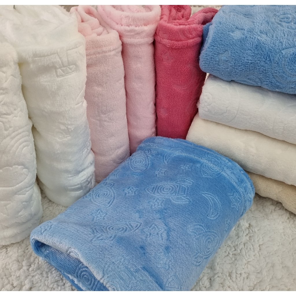 🛍️ kit com 2 Mantas 3D Para Bebe Cobertor Menina Menino Alto Relevo  Mantinha Personaliza