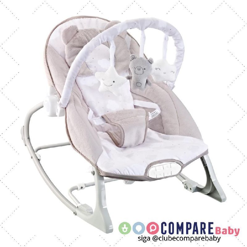 😍 Maxi Baby, Cadeira de Descanso Bebê Musical Sons da Natureza, Caixa Vibratória, Cinto d