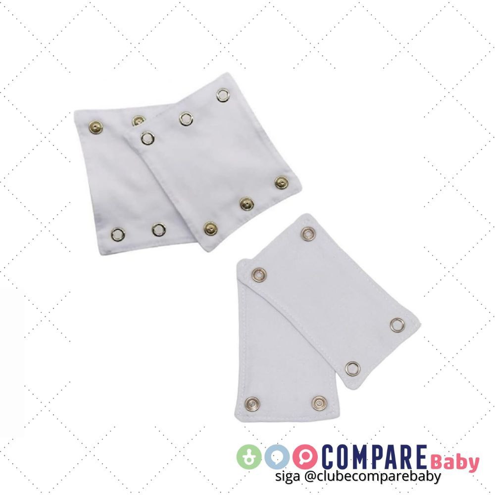 😍 Extensor Alongador De Body 1 Kit Com 2 Botões E 1 Kit Com 3 Botões Branco Unissex