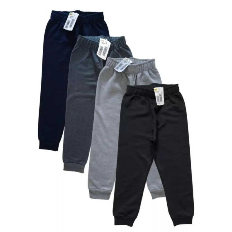 🛍️ KIT 4 Un Calça Moletom Infantil  1 a 16 anos unissex menina e menino