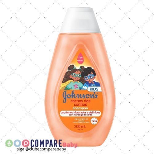 😍 Johnson's Baby Shampoo Infantil Para Cabelos Cacheados Cachos Dos Sonhos, 200ml