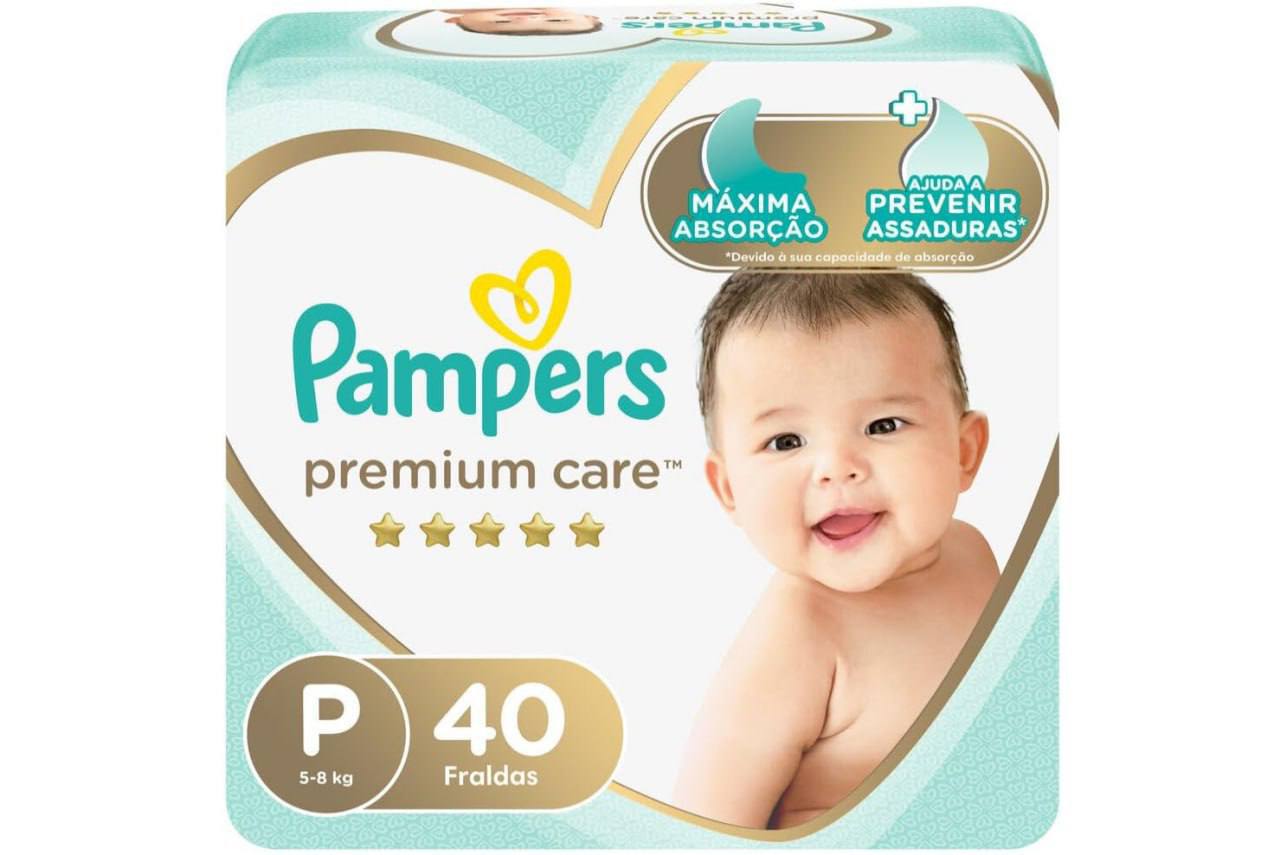 🫧 Fralda Pampers Premium Care Tamanho P 40 Unidades