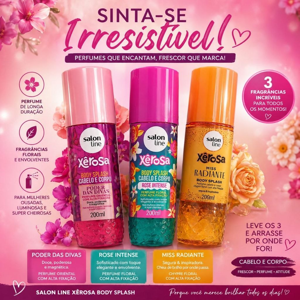 - Body Splash XÊROSA Salon Line Rose 200ML.