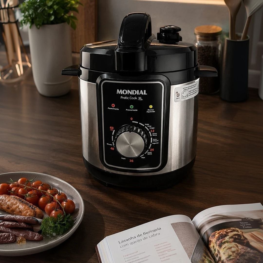Panela de Pressão Elétrica 3L Mondial 700W - PE-47-3L-I 127V