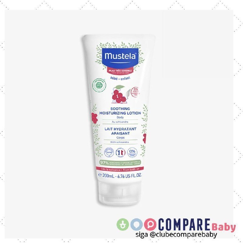 😍 Mustela Hidratante Calmante 200ml - Creme infantil sem Fragrância para Pele Muito Sensí
