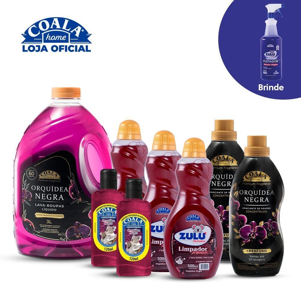 - Kit Coala Orquídea Negra Limpeza e Perfume - 8 itens + Brinde