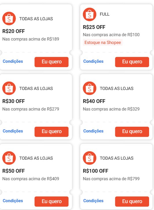 ❤️Cupons shopee renovados❤️
