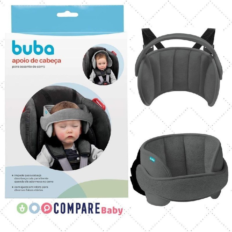 😍 Buba Apoio De Cabeça Para Assento De Carro Cinza