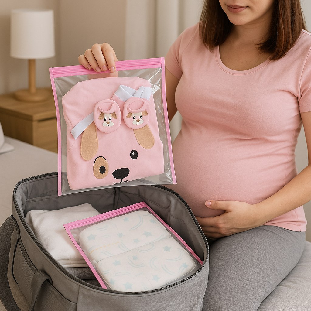 🛍️ kit com 7 Saco Envelope Impermeável com Zíper para roupa suja molhada Maternidade