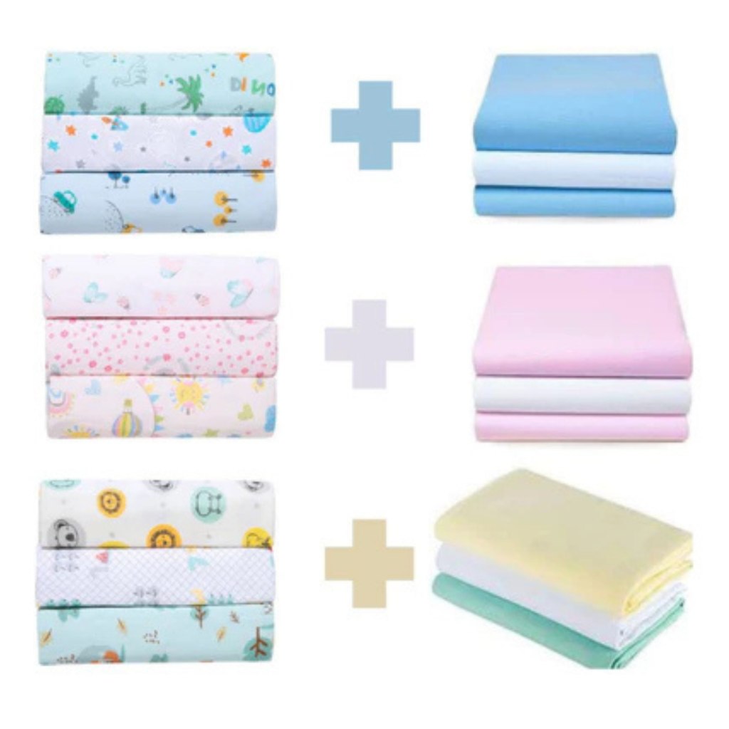🛍️ Kit 6 Cueiros PAPI Bebê Flanelado Estampado ou Liso 100% algodão 80cm x 50cm