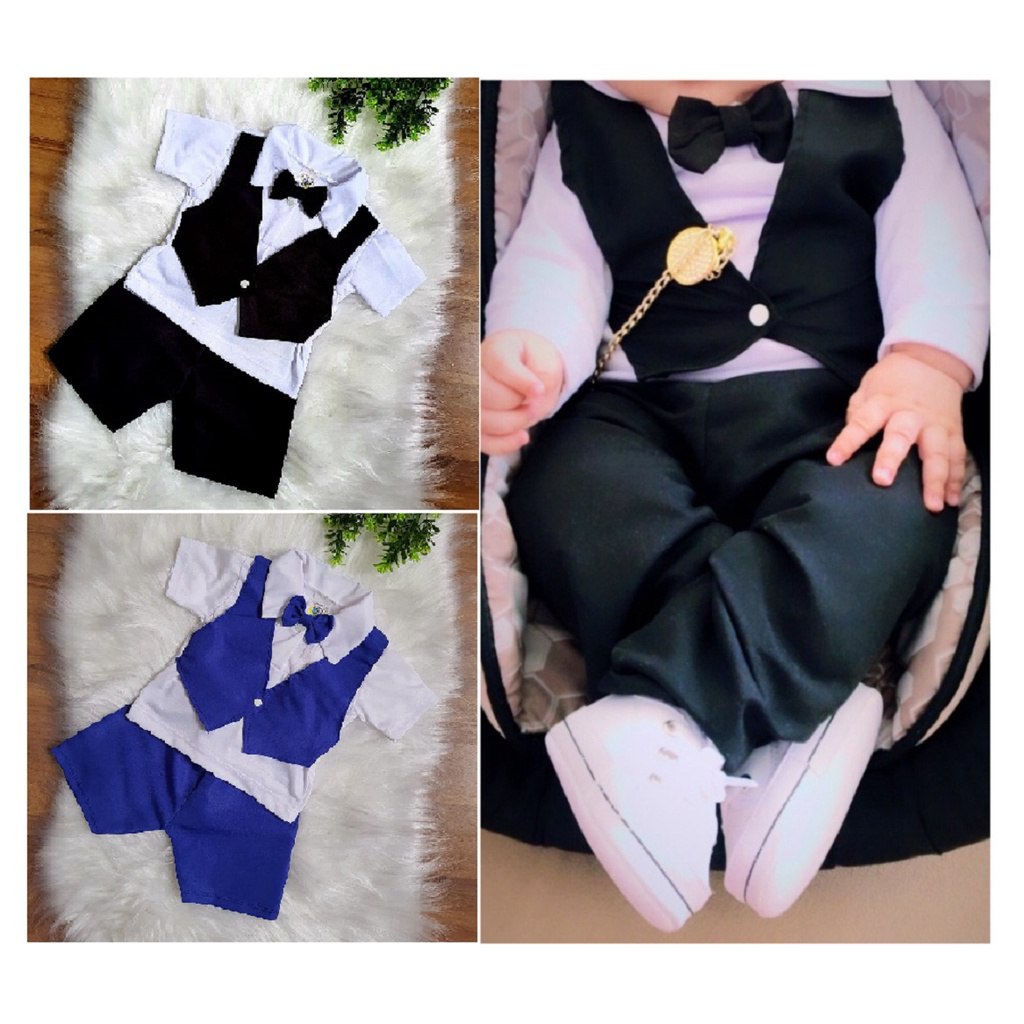 🛍️ Conjunto Social Para Bebe Menino Recém Nascido a 05 Meses Casamento