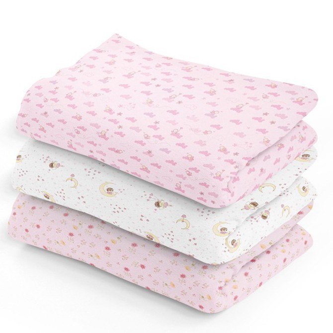 🛍️ Cueiro Estampado Flanelado Bebê Kit 3 Unidades 80X50CM Papi/Incomfral