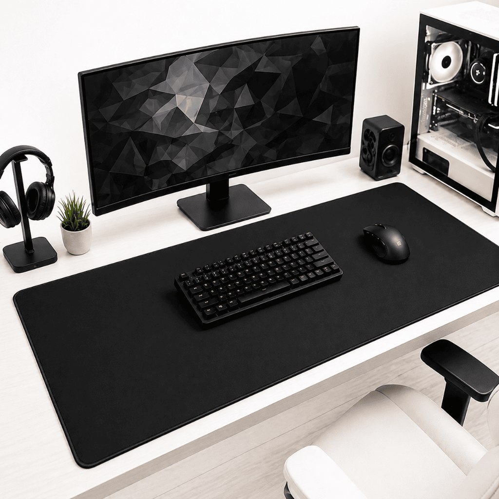 🛍️ Mousepad Gamer Preto Sem Desenho Extra Grande 90 X 40 Cm