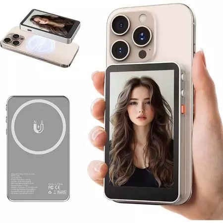 📸Tela magnético para selfies com e câmera traseira para smartphone 4K