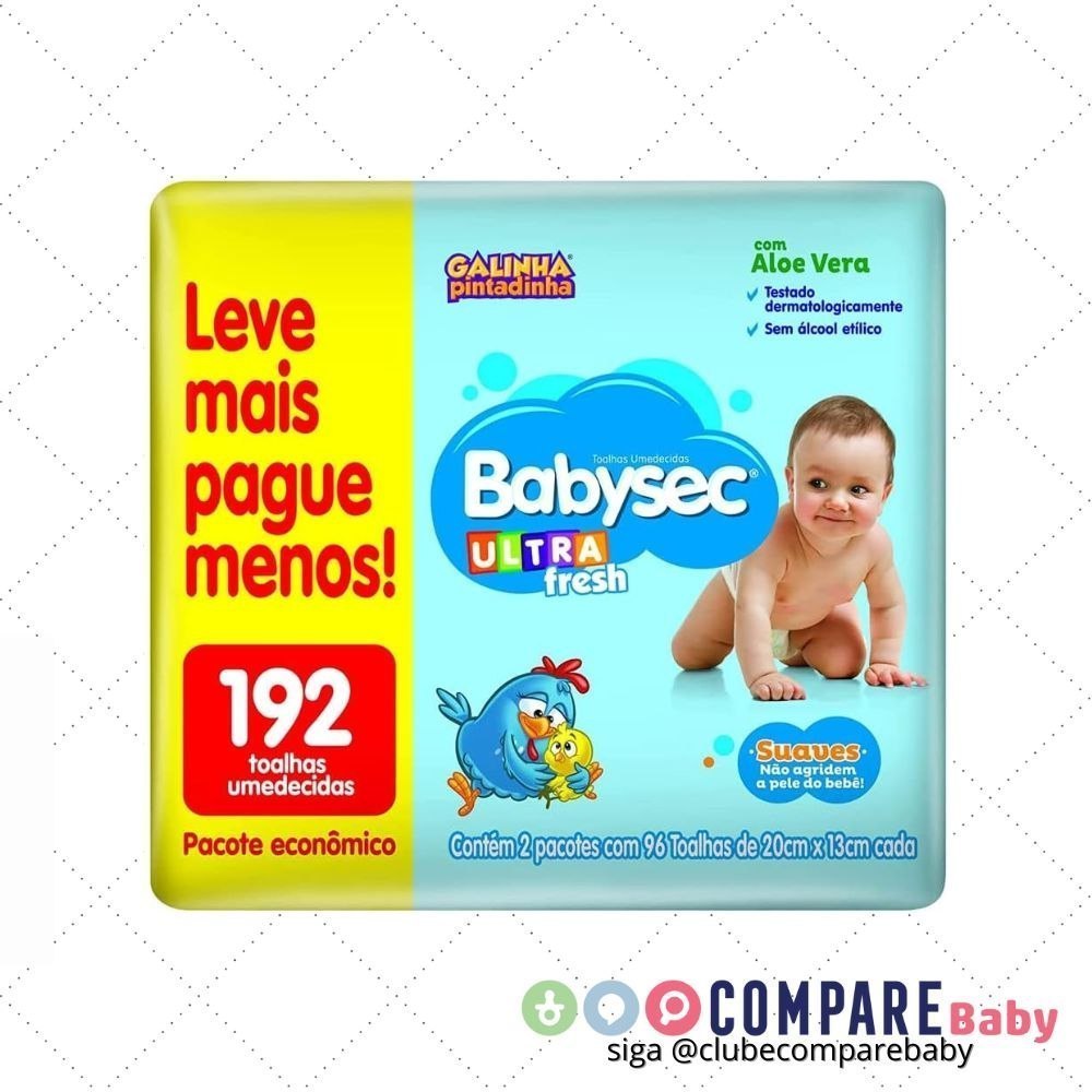 😍 Lenço Umedecido Babysec Pacote Economico 192 folhas