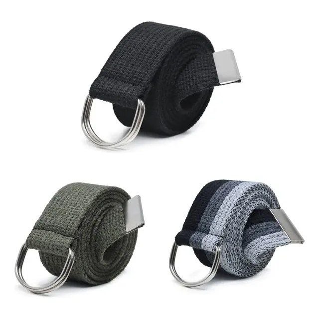 🛍️ Kit 3 Cinto Masculino Lona Gorgurão Fivela De Argola Premium