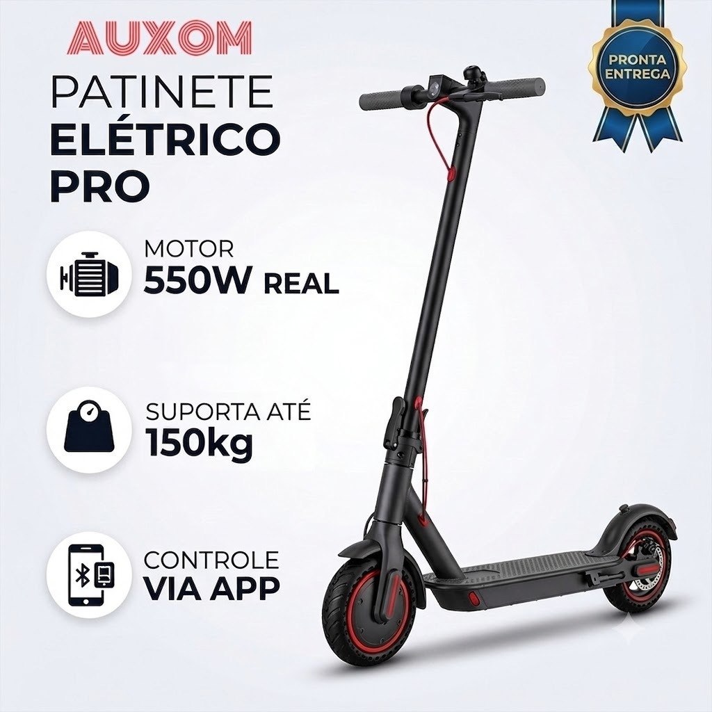 🛍 Patinete Elétrico Scooter Para Adultos 550W Capacidade de Carga de 150KG
