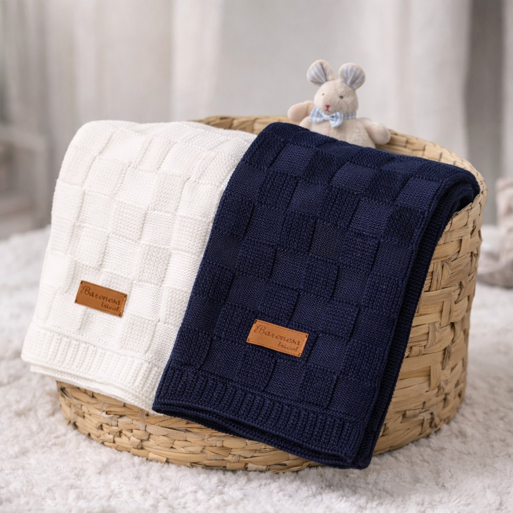 🛍️ Kit 2 Manta Bebê menina Tricot Maternidade Tricô Luxo Promoção alta qualidade