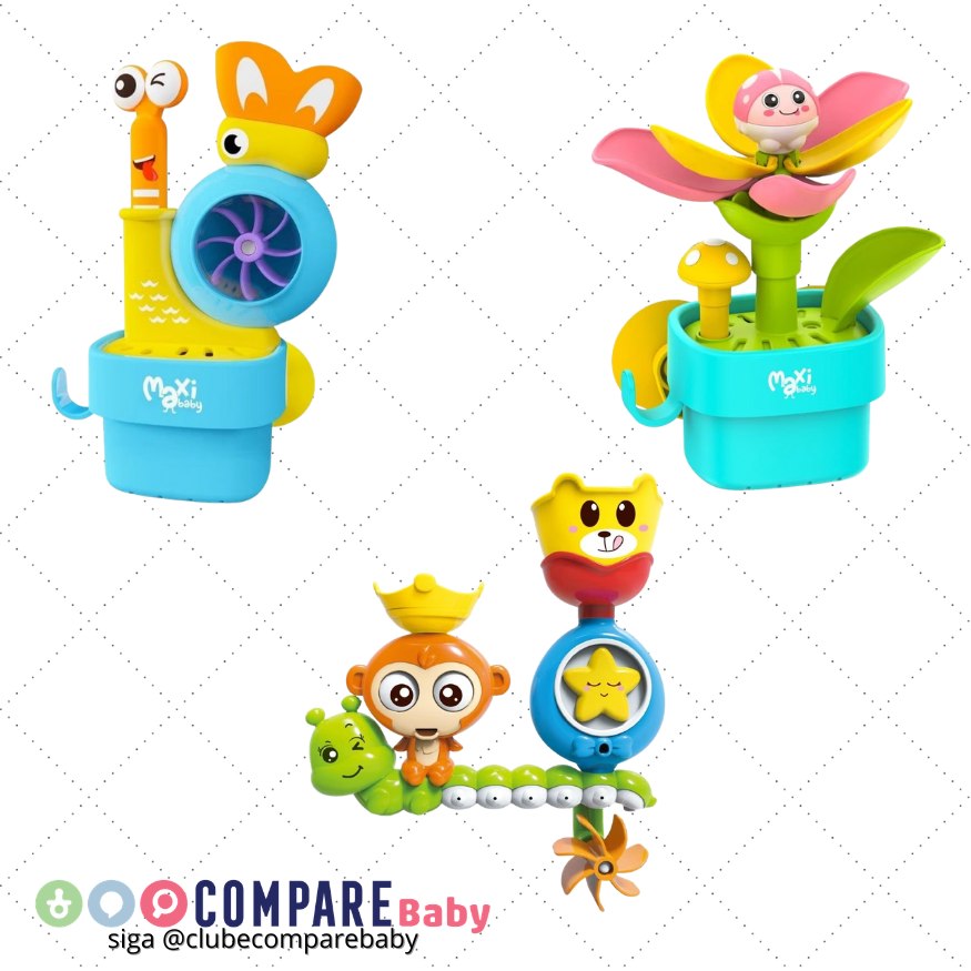 😍 Brinquedo De Banho Bebê Cascata Interativa Com Ventosa Banheira Box Aquababy Maxi Baby