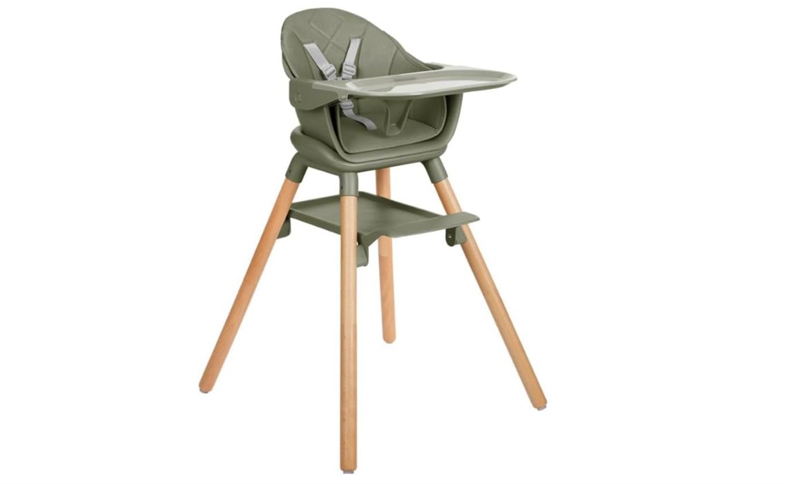 🫧 Kikkaboo cadeira infantil Woody 2 em 1 pernas de madeira cadeira infantil apoio para os